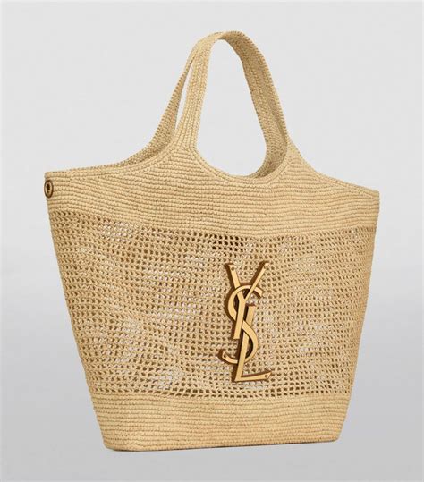 icare raffia tote ysl|ysl crochet raffia hobo bag.